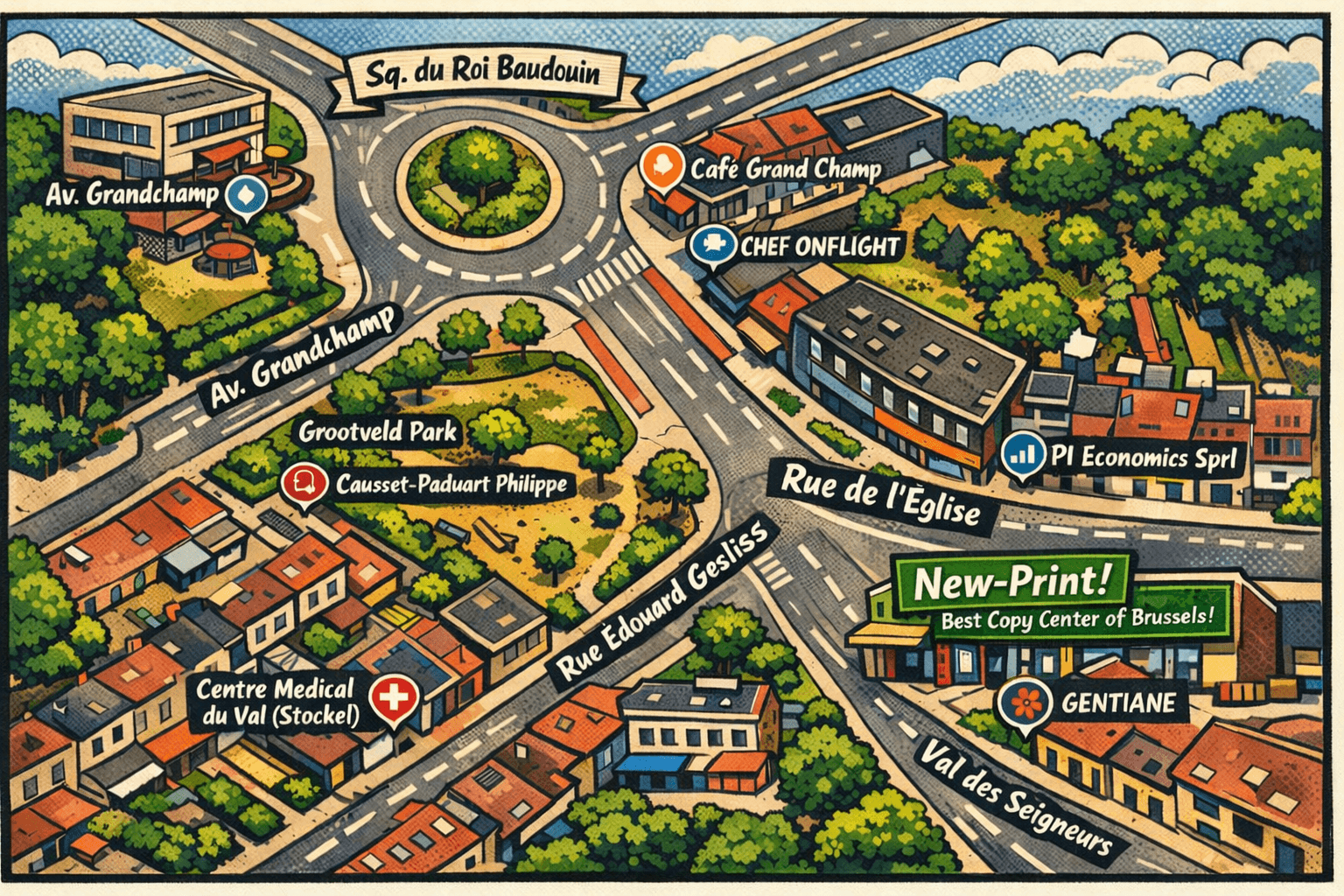 Carte de localisation — NewPrint, Val des Seigneurs 69a, 1150 Woluwe-Saint-Pierre, Bruxelles